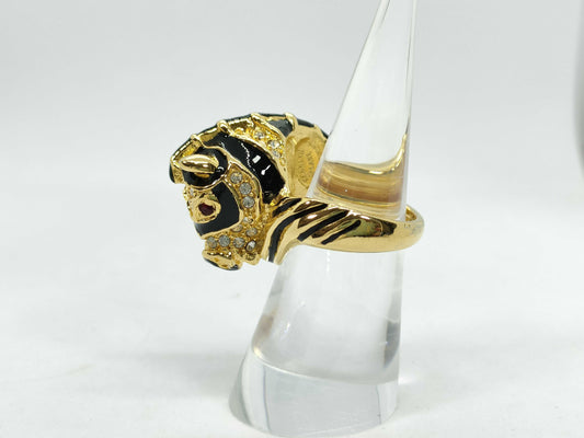 Kenneth Jay Lane Zebra Rhinestone Ring
