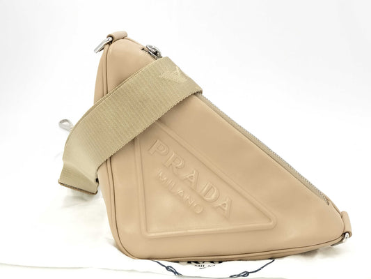 PRADA Prada Triangle Beige Shoulder Bag