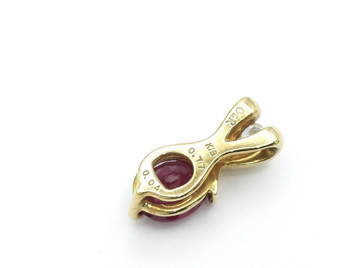 Colored Stone 0.77ct D0.04ct K18 1.0g Pendant Top
