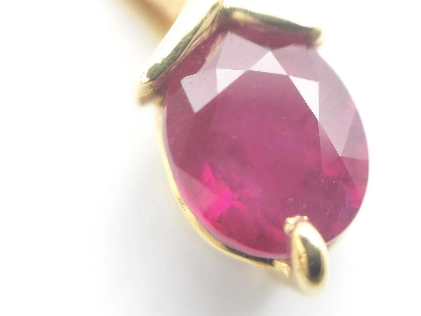 Colored Stone 0.77ct D0.04ct K18 1.0g Pendant Top
