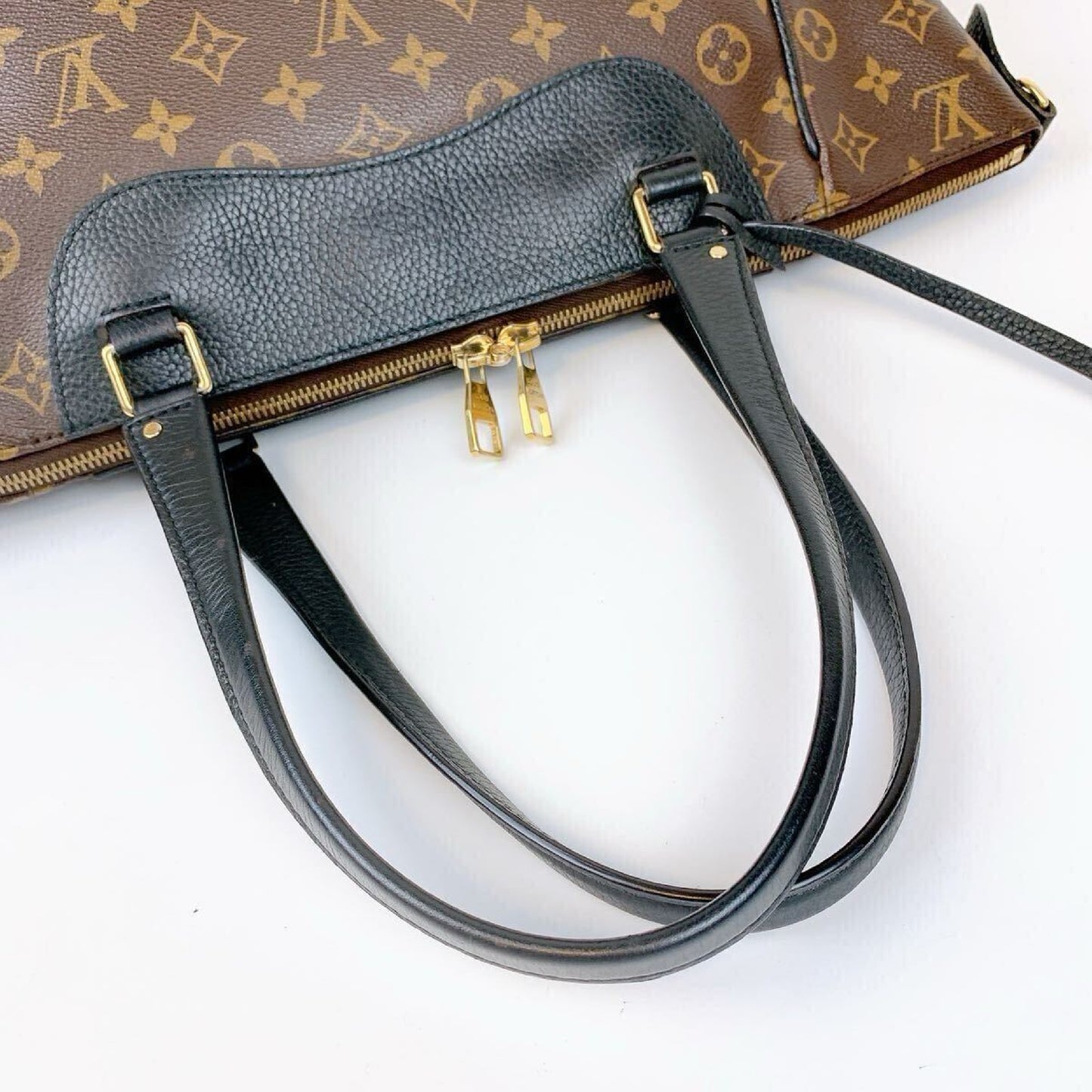 LOUIS VUITTON Louis Vuitton Estrella MM Monogram Macassar 2-way Tote Bag/Handbag M51192 Black Leather with Gold Hardware MIO155 Shoulder Bag