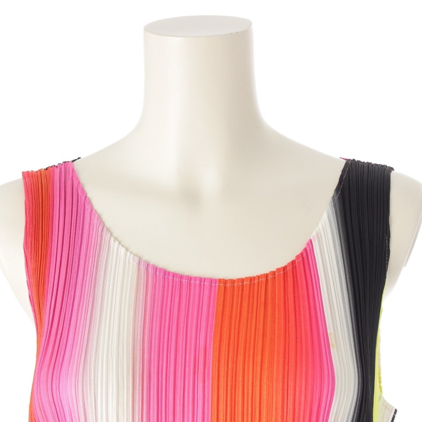 PLEATS PLEASE ISSEY MIYAKE 24 Striped Sleeveless Dress Set, Multicolor, Size 4, Pleats Please Issey Miyake Dress