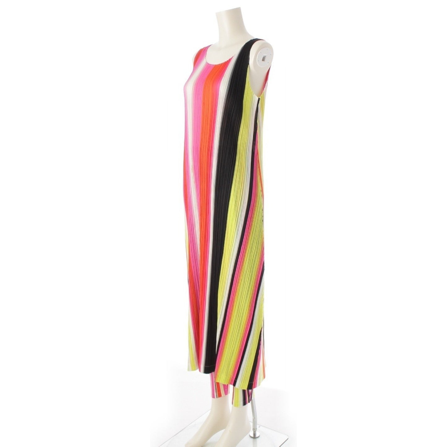 PLEATS PLEASE ISSEY MIYAKE 24 Striped Sleeveless Dress Set, Multicolor, Size 4, Pleats Please Issey Miyake Dress
