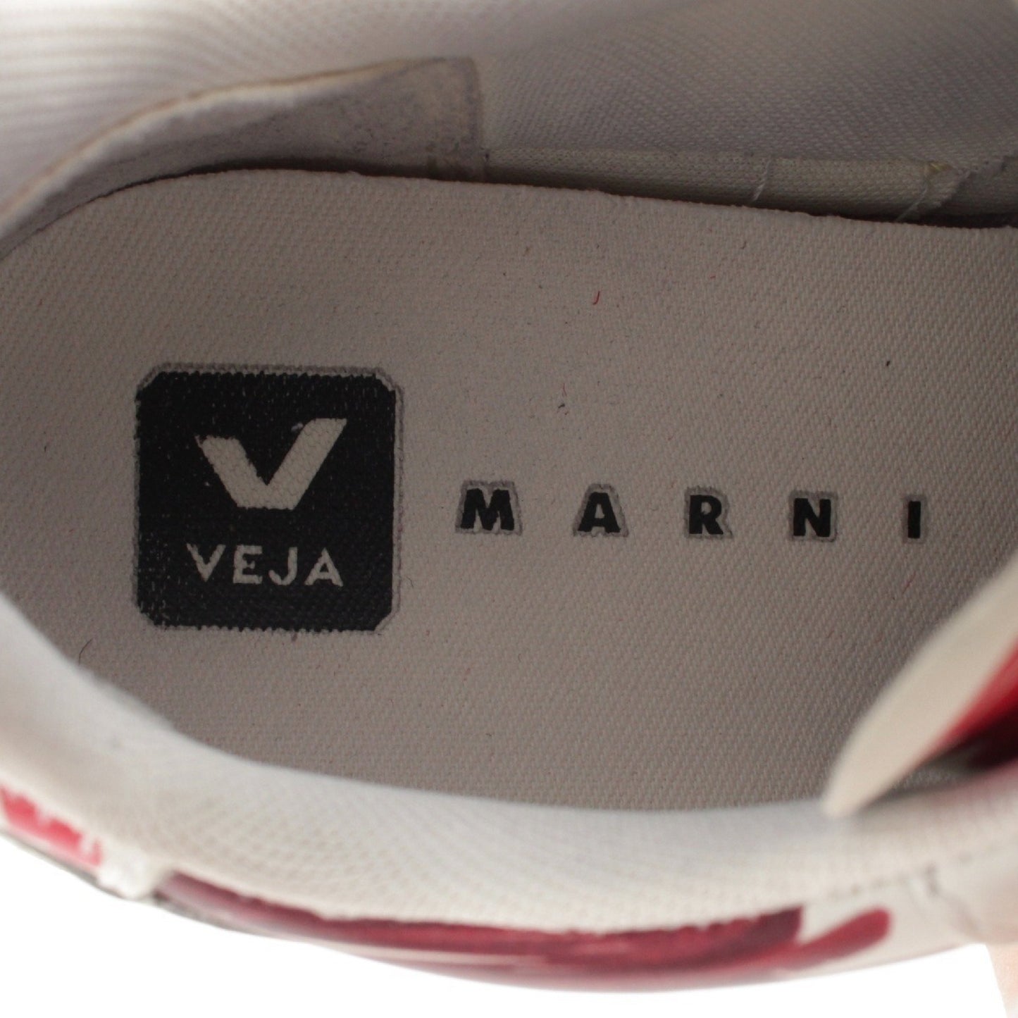MARNI MARNI Leather Logo Painted Low-Top Sneakers White/Pink Size 37