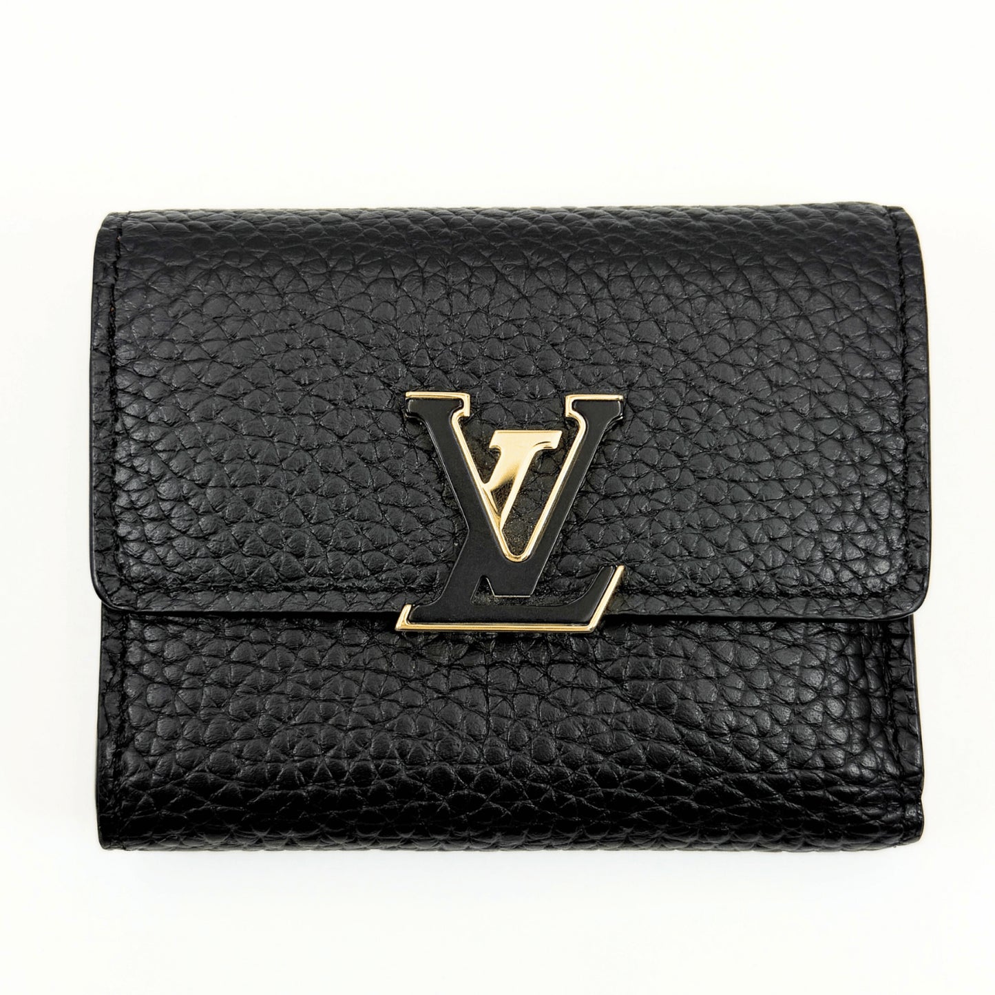 LOUIS VUITTON LOUIS VUITTON Portefeuille Capucines Noir/Hot Pink Compact M62157 Tri-fold Wallet Box and Dust Bag Included