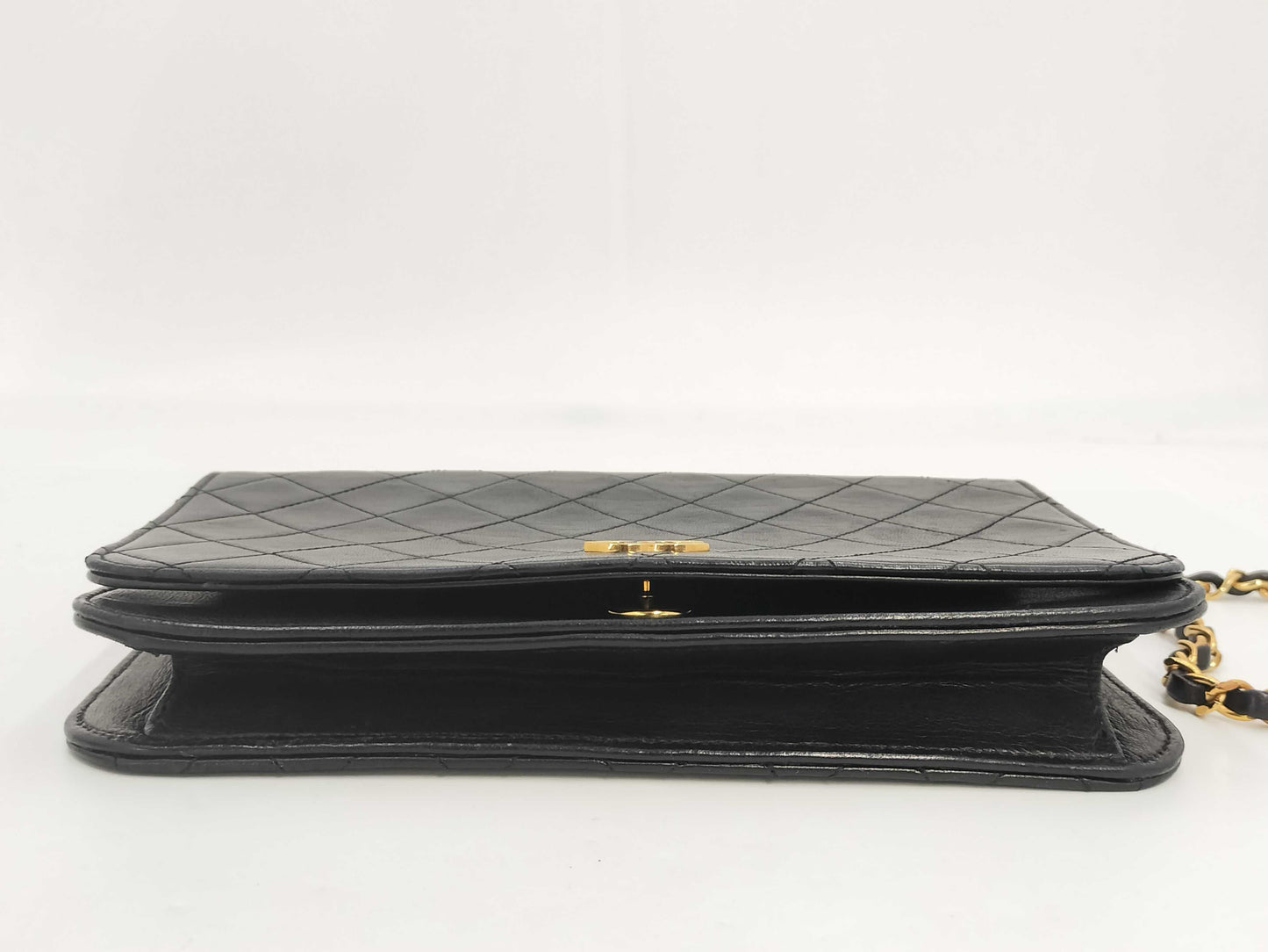 CHANEL Matelasse Push Lock Black Shoulder Bag