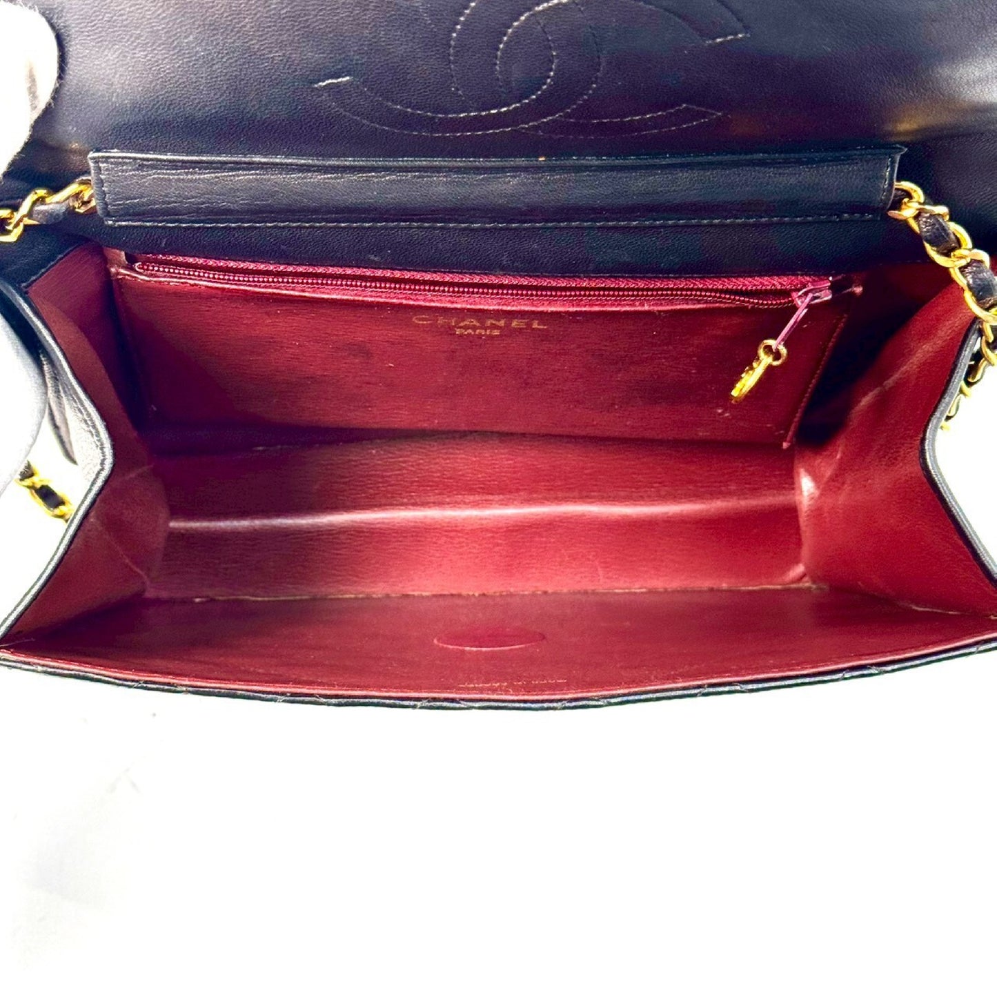 CHANEL Matelasse Lambskin Single Flap Chain Shoulder Bag, Black, No Serial Number Seal