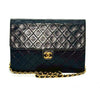 CHANEL Matelasse Lambskin Single Flap Chain Shoulder Bag, Black, No Serial Number Seal