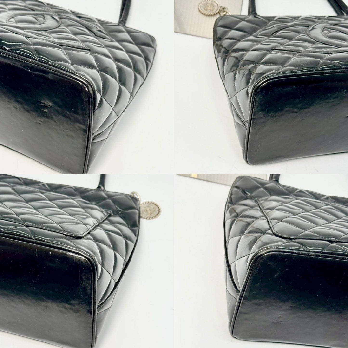 CHANEL Patent Leather Reissue Tote Bag, Black, 6365545