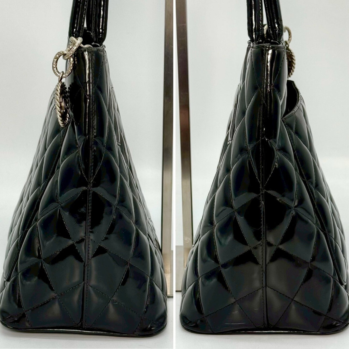 CHANEL Patent Leather Reissue Tote Bag, Black, 6365545