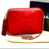 CHANEL Matelasse Coco Mark Lambskin Chain Shoulder Bag Red 1315729 Shoulder Bag