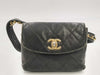 CHANEL Black Quilted Waist Pouch