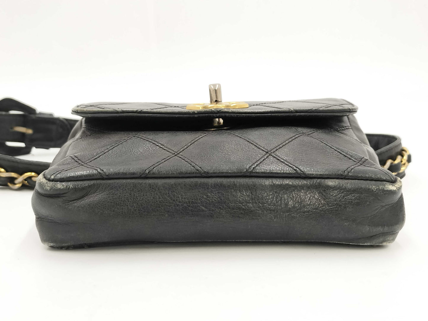 CHANEL Black Quilted Waist Pouch
