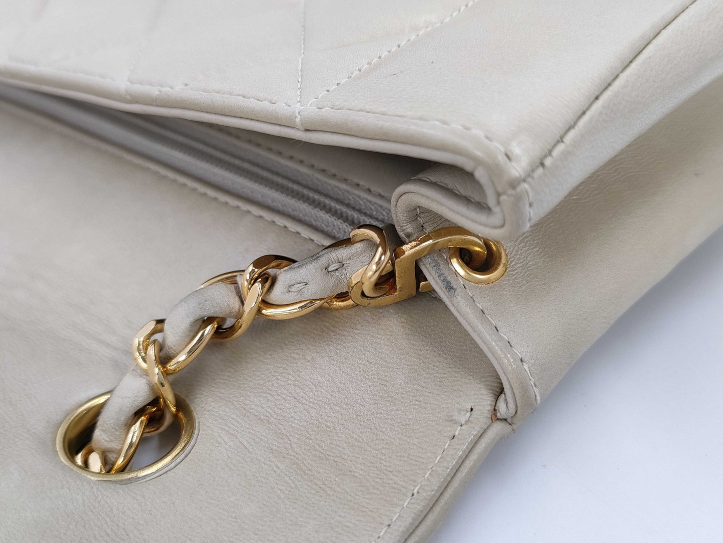 CHANEL Matelasse Chain Bag Beige Shoulder Bag