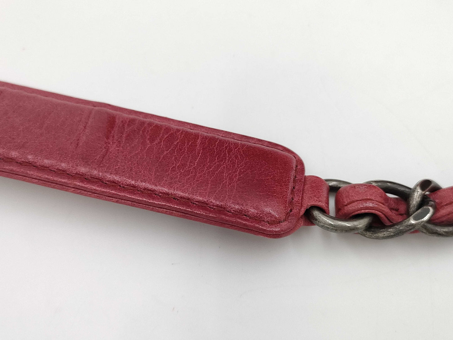 CHANEL Boy Chanel Matelasse 2-Way Bag Red Shoulder Bag