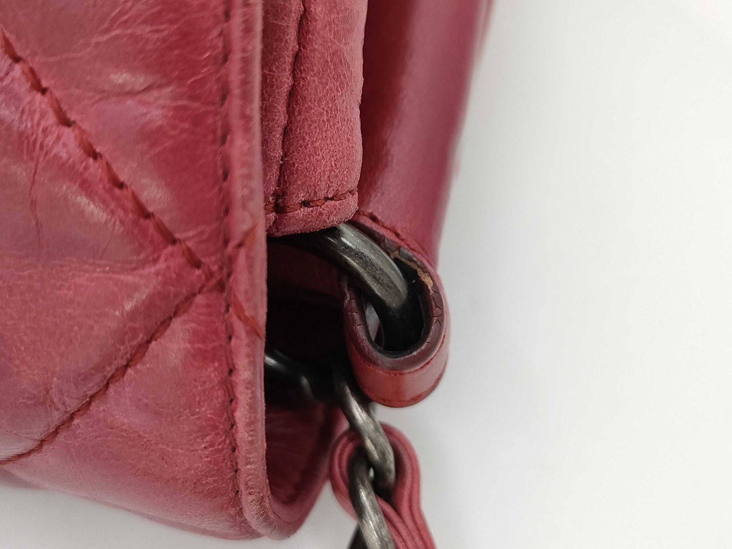 CHANEL Boy Chanel Matelasse 2-Way Bag Red Shoulder Bag