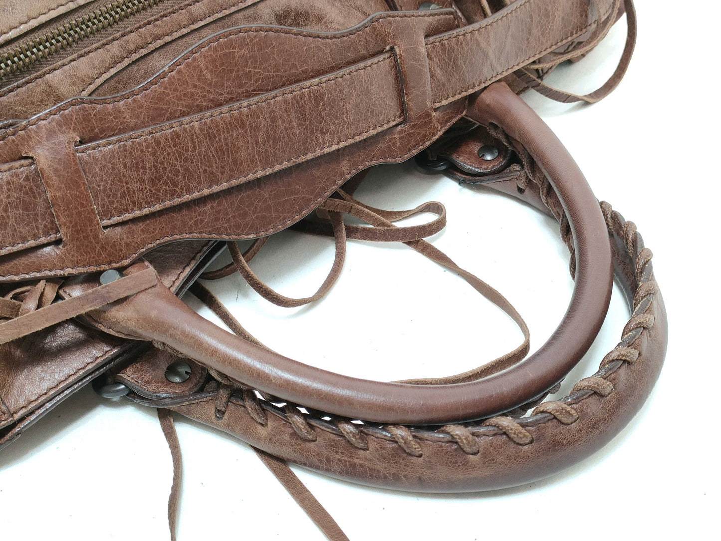 BALENCIAGA The City Balenciaga The City Leather 2-Way Handbag Brown 115748 Mirrored Handbag