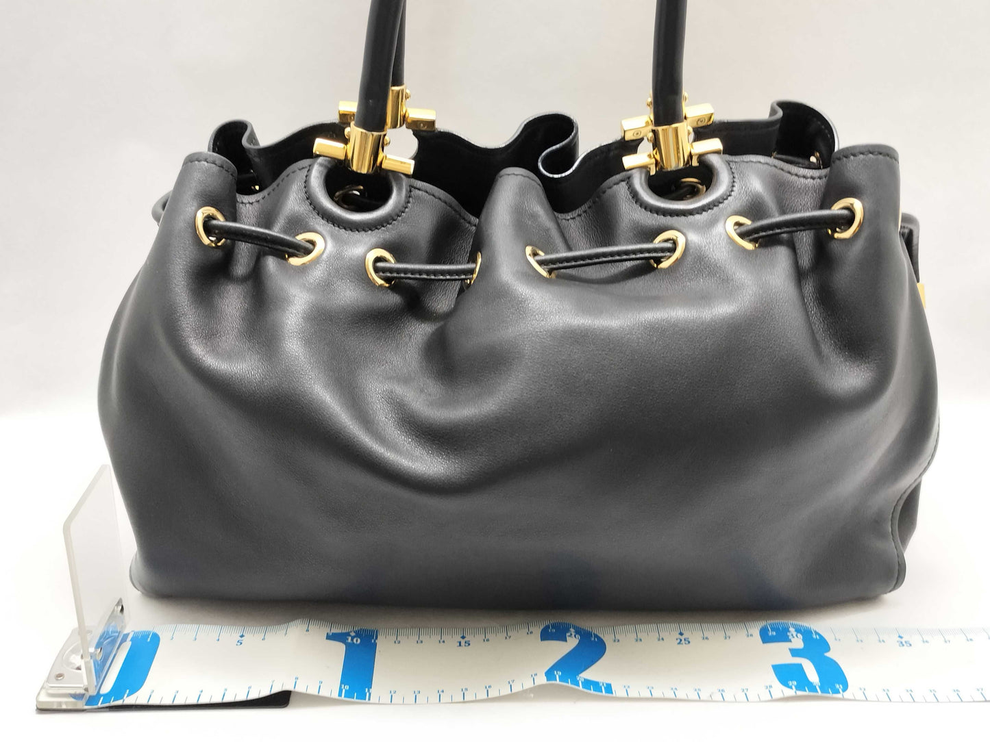 Salvatore Ferragamo HK - Salvatore Ferragamo Sonia black lambskin tote bag handbag