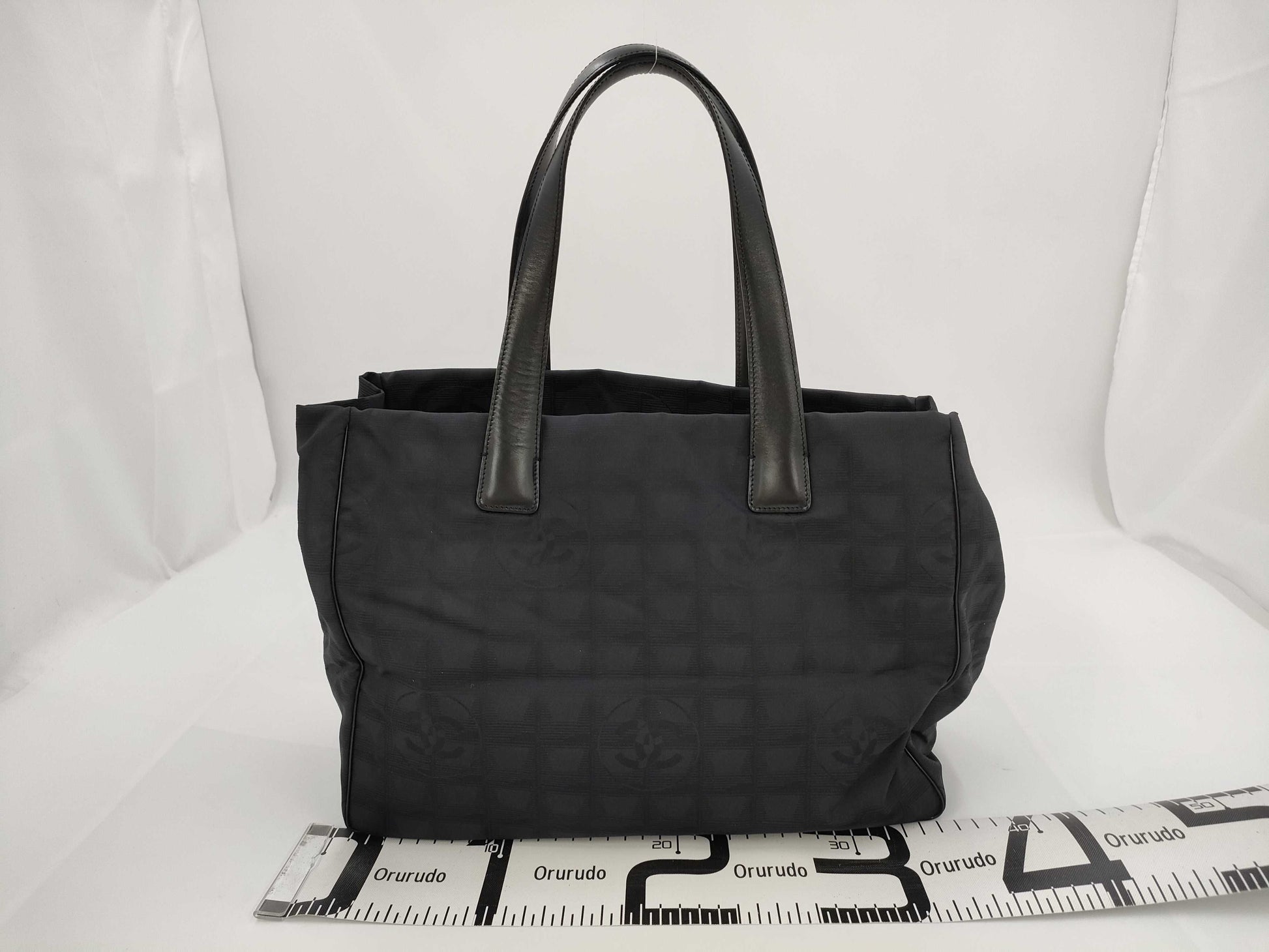 CHANEL New Travel Line Nylon and Leather Handbag in Black with Silver Hardware, Tote Bag