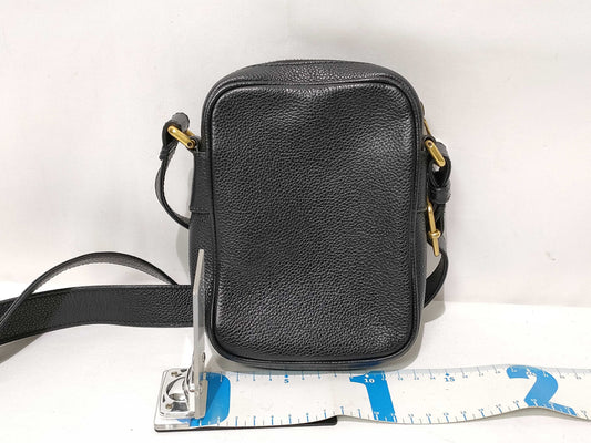 GUCCI Logo Print Leather Shoulder Bag Black 574803 Shoulder Bag