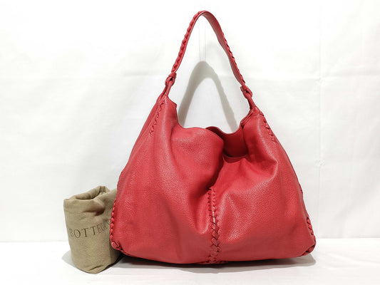 BOTTEGA VENETA Intrecciato Bottega Veneta Cervo Intrecciato Leather Tote Bag Red Tote Bag