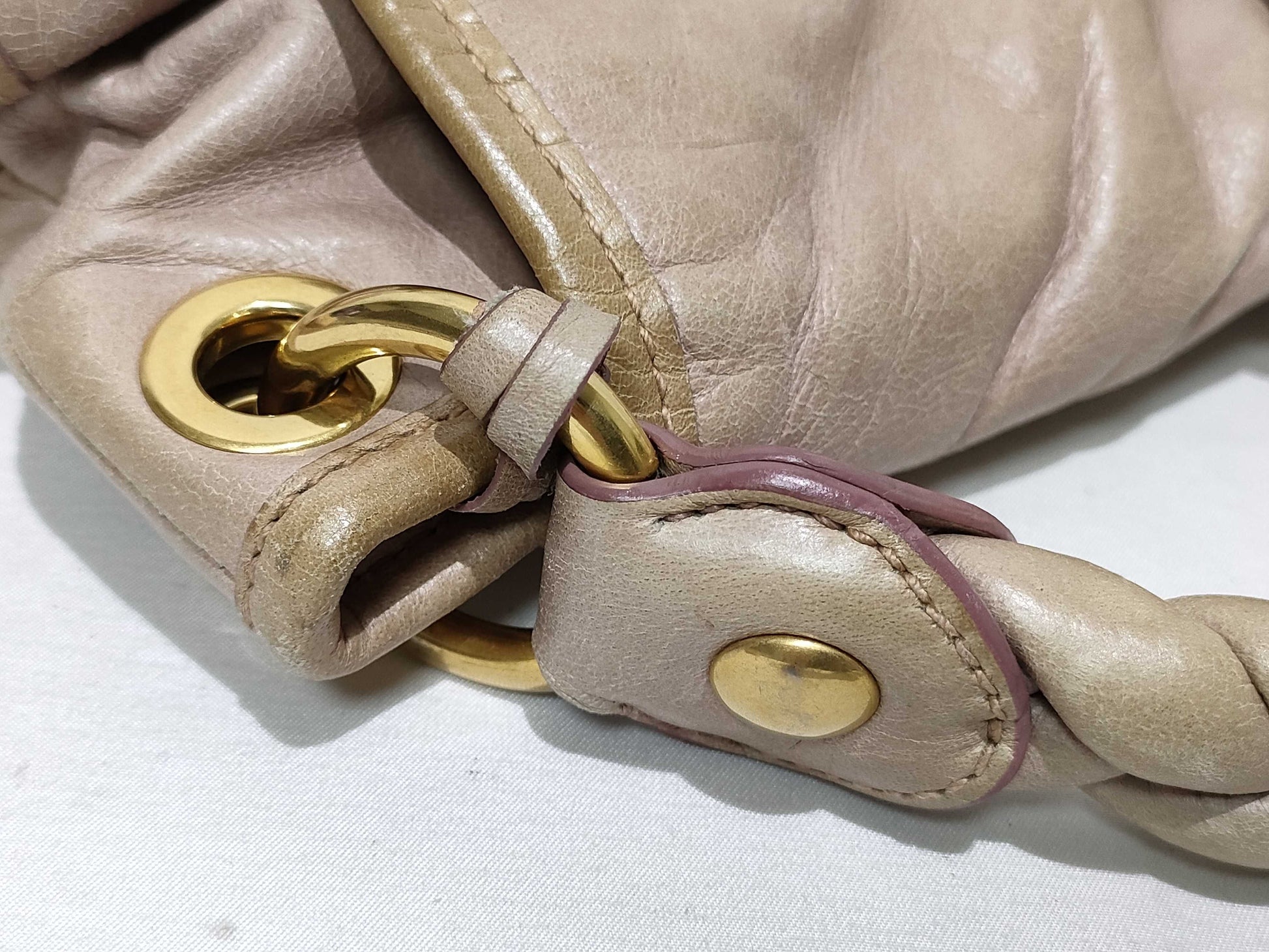 miu miu SG-Miu Miu Leather 2way Shoulder Bag Pink Shoulder Bag