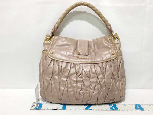 miu miu SG-Miu Miu Leather 2way Shoulder Bag Pink Shoulder Bag