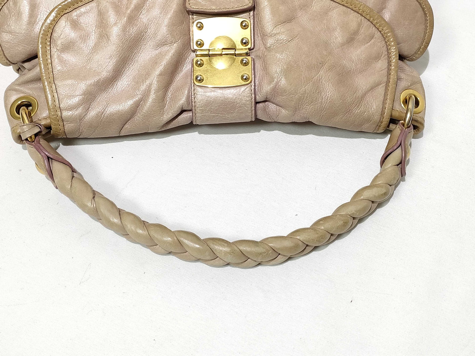 miu miu SG-Miu Miu Leather 2way Shoulder Bag Pink Shoulder Bag