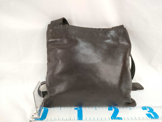 BOTTEGA VENETA Intrecciato Intrecciato Intrecciato Leather Messenger Brown Shoulder Bag