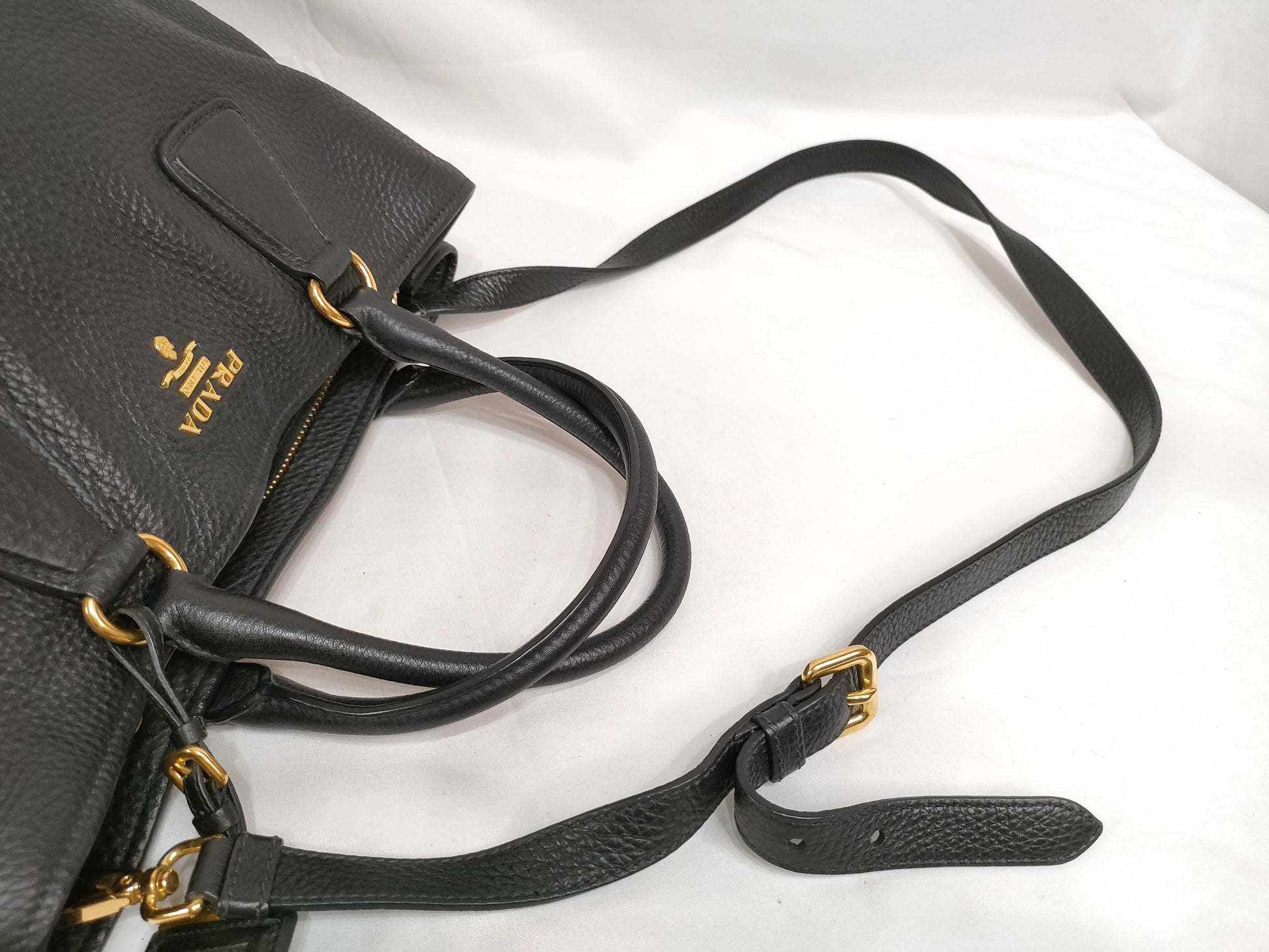 PRADA SG - Prada Vitello Daino Leather 2way handbag Black BN2794 Shoulder Bag