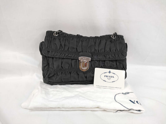 PRADA Nylon SG-Prada Tessuto Gaufre Sling Bag Black BR4609 Shoulder Bag