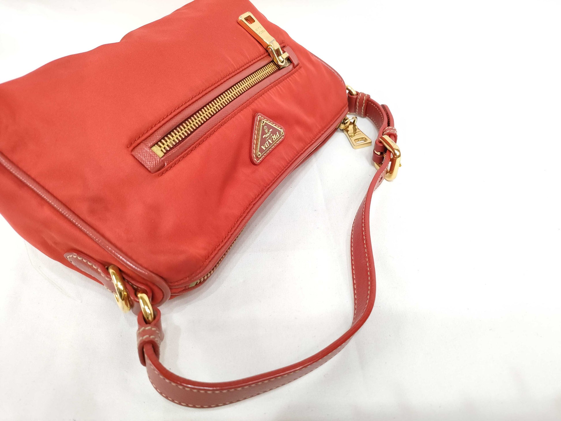 PRADA Nylon SG-Prada Saffiano x test Shoulder bag Red BN1834 Handbag