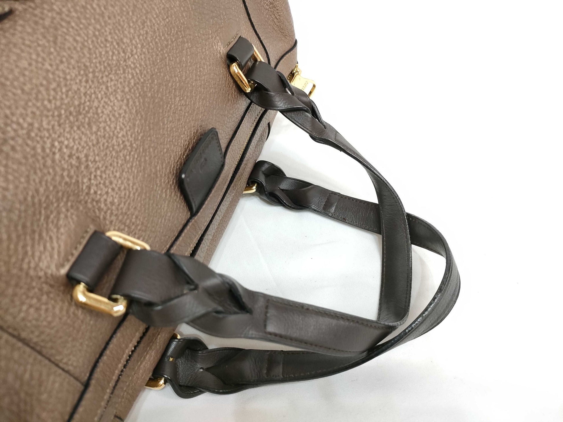 LOEWE SG-Loewe Fusta 31 Leather 2-Way Handbag Brown Handbag