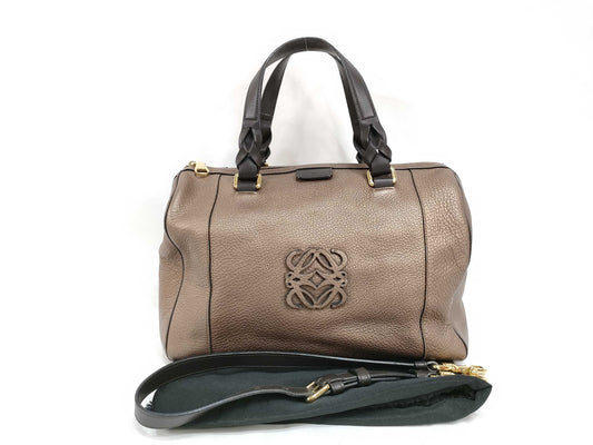 LOEWE SG-Loewe Fusta 31 Leather 2-Way Handbag Brown Handbag