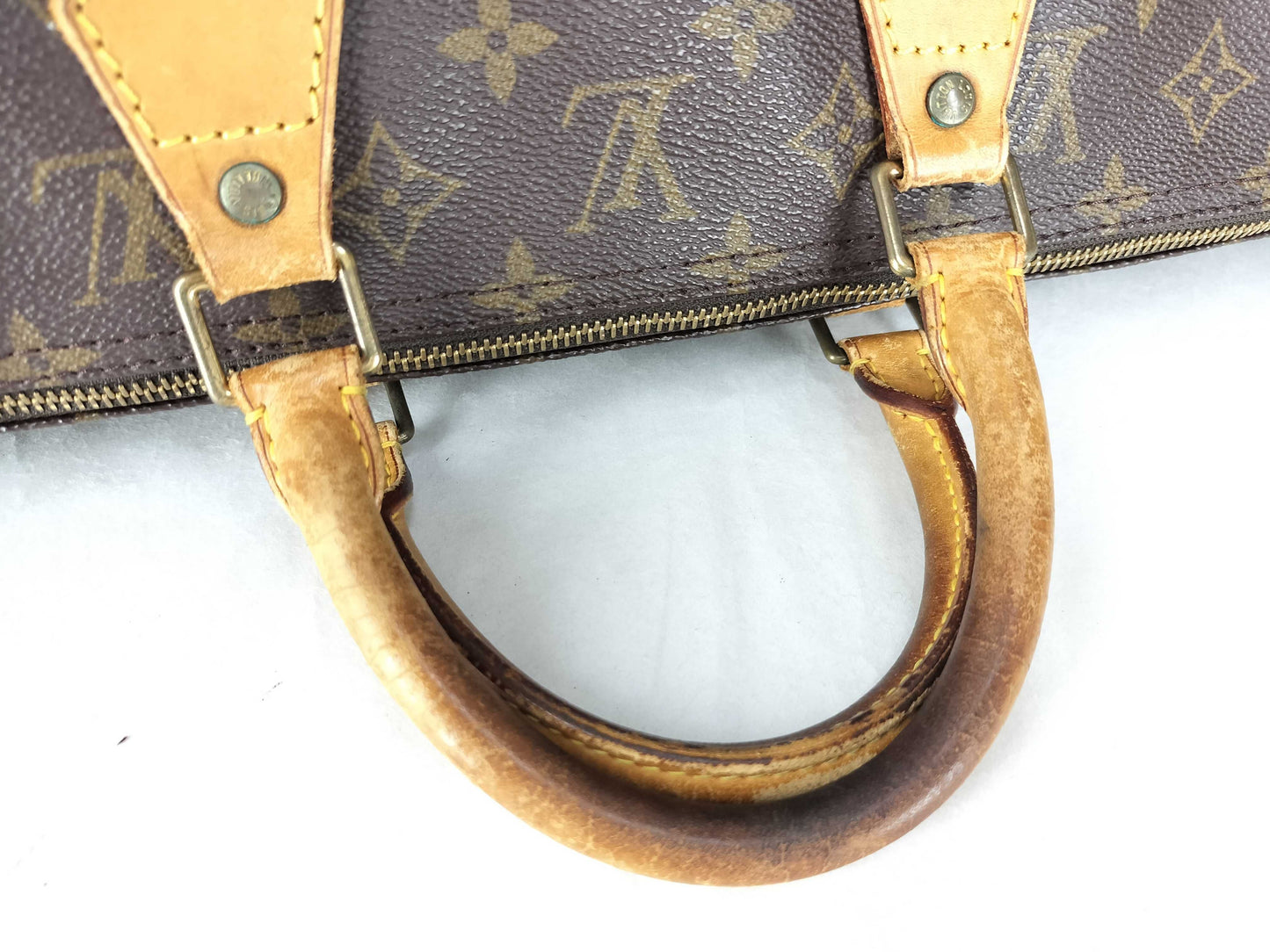 LOUIS VUITTON Monogram Vuitton Monogram Speedy 40 M41522 SP0934 Brown Zipper Pull Strip Boston Bag