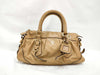 PRADA ID-Prada Cervo Leather Handbag Brown w/o Strap Handbag