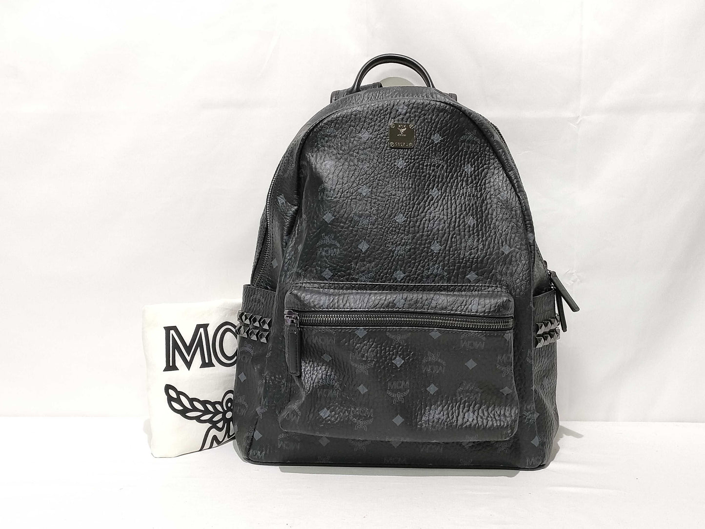 MCM SG-MCM Canvas Black Large Backpack 5657U Rucksack