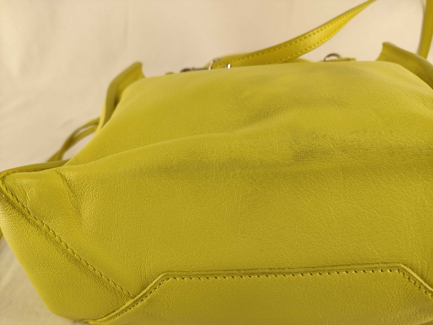 BALENCIAGA SG-Balenciaga Paper Mini Leather 2-Way Handbag yellow 305572 with Mirror Handbag
