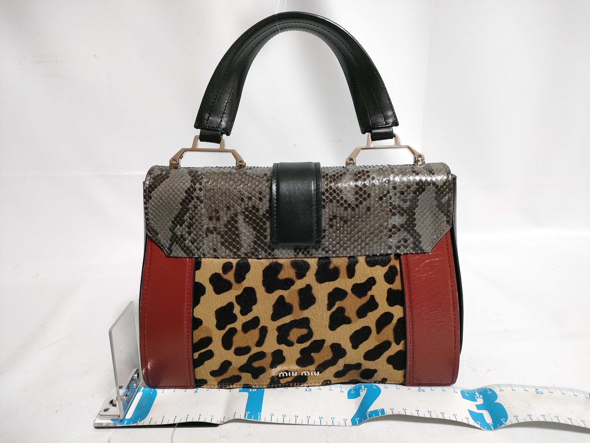 miu miu miu leather x harako 2-way handbag black 5BA133 handbag