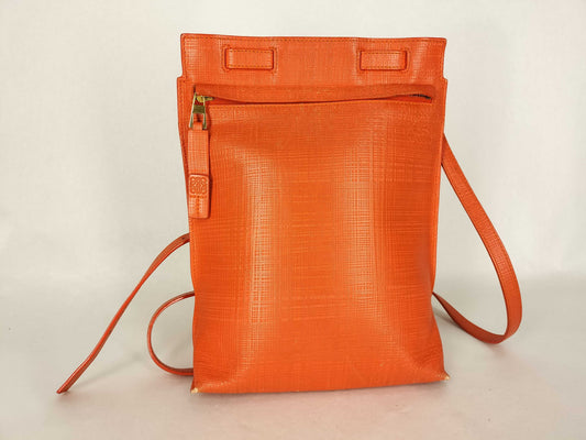 LOEWE T-Pouch Leather Shoulder Bag Orange Shoulder Bag