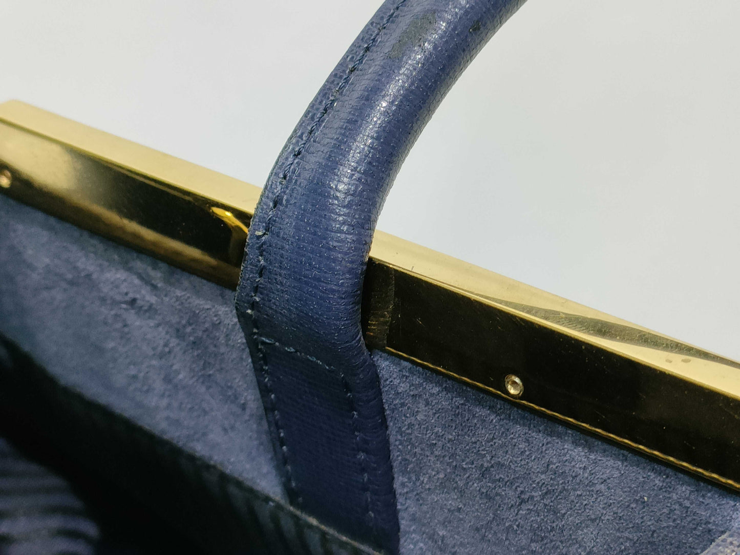 FENDI ID-Fendi Toujour Leather 2 Way Tote Bag Navy 8BH250 Tote Bag