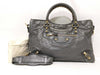 BALENCIAGA SG-Balenciaga THE GIANTCITY Leather 2 Way Handbag Gray 281770 Handbag