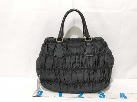 PRADA Nylon SG-Prada Tessuto nylon x leather 2 Way Handbag Black BN1336 Handbag