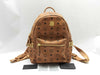 MCM SG-MCM Visetos Leather x Studs Backpack Brown Rucksack