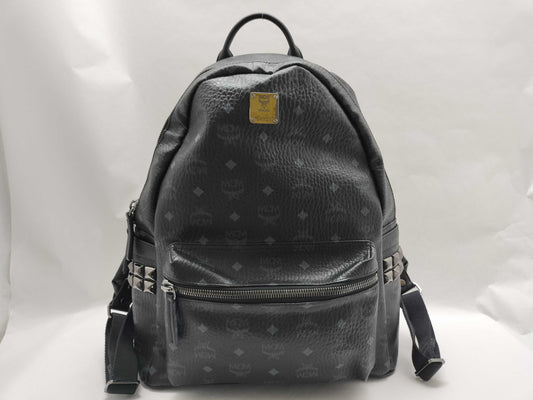 MCM SG-MCM Visetos leather x studs Backpack Black Rucksack