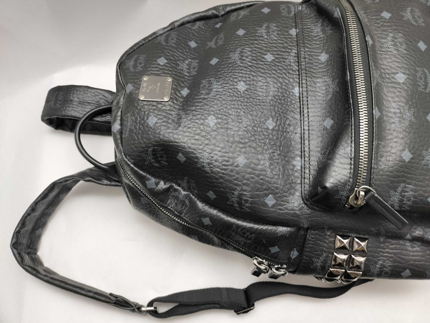 MCM SG-MCM Visetos leather x studs Backpack Black Rucksack