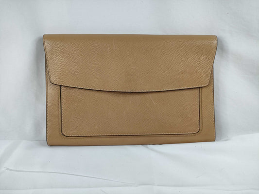 Delbo Leather Clutch Bag Brown Clutch Bag