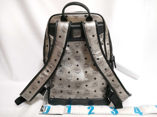 MCM SG-MCM Leather Backpack Grey Rucksack
