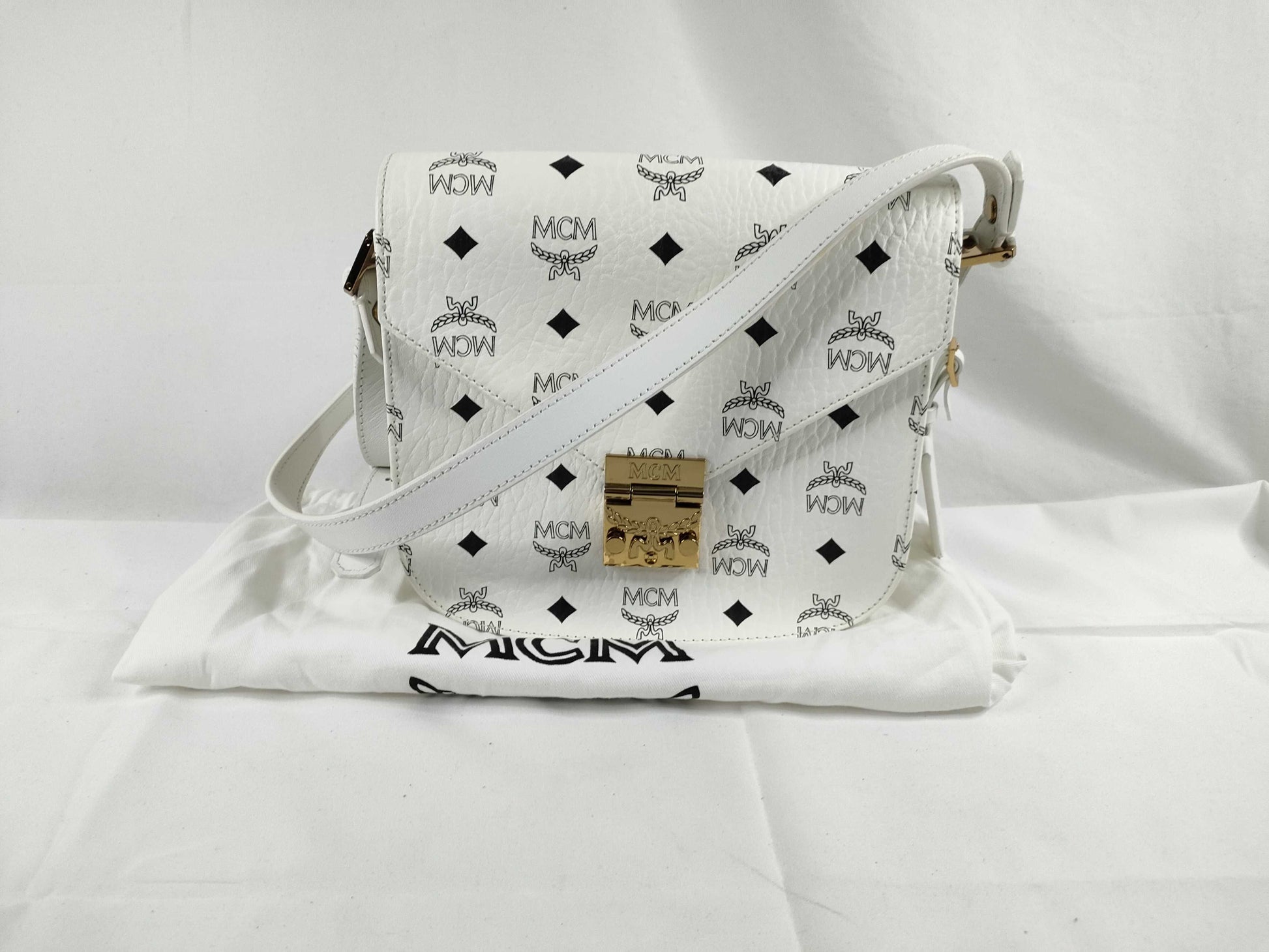 MCM SG-MCM Patricia Leather Shoulder bag White