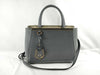 FENDI Petit Toujour Leather 2-Way Handbag Grey 8BH253 Initials Topo